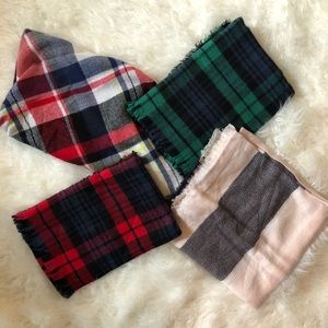 Plaid Blanket Scarves